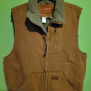 Forge Work Wear Men's Brown Sherpa-Lined Vest